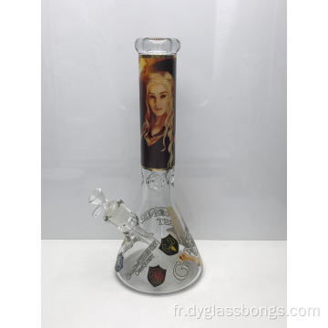 Bongs à bécher en verre modernes avec portrait vivant